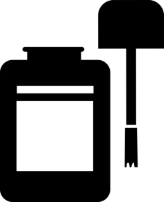 Correction Fluid With Open Cap And Brush Contour Svg Vector, Free Vectors File